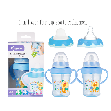 Momeasy 4-in-1 Baby Training Cup Set | Straw, Spout & Anti-Colic Bottle