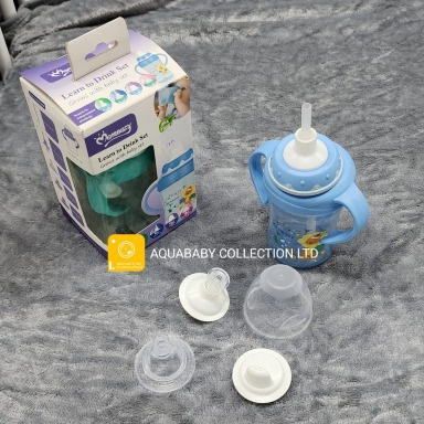 Momeasy 4-in-1 Baby Training Cup Set | Straw, Spout & Anti-Colic Bottle
