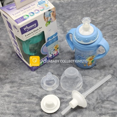 Momeasy 4-in-1 Baby Training Cup Set | Straw, Spout & Anti-Colic Bottle