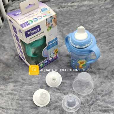 Momeasy 4-in-1 Baby Training Cup Set | Straw, Spout & Anti-Colic Bottle