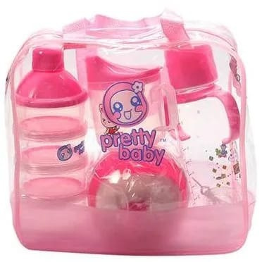 Pretty Baby Feeding Bottle Gift Set | Newborn Essentials Kit with Bag