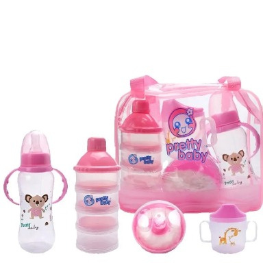 Pretty Baby Feeding Bottle Gift Set | Newborn Essentials Kit with Bag