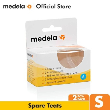 Medela Spare Teats 2-Pack | Slow & Medium Flow Silicone Baby Nipples