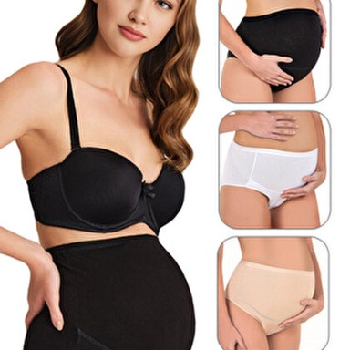 İmer Lingerie 4700 Modal Maternity High-Waist Panty – Soft & Breathable (Black/White)