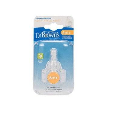 Dr. Brown’s Natural Flow Silicone Nipples 2-Pack | Standard Neck, 0m+ Meta Description: