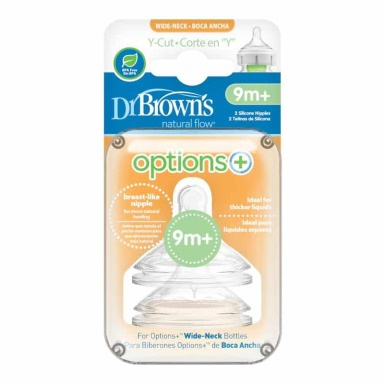 Dr. Brown’s Wide-Neck Nipples 2-Pack | Level 1, 2, 3 & 4 Flow and Y-Cut