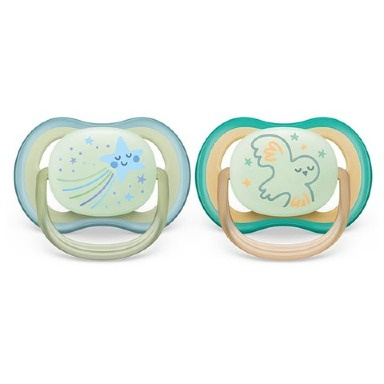 Philips Avent Ultra Air Nighttime Soothers 2-Pack | 0–6 Months