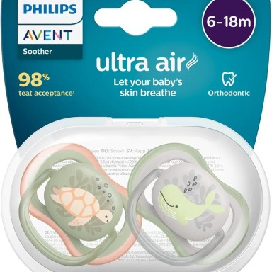 Philips Avent Ultra Air Pacifiers 6–18 Months | Sea Theme, BPA-Free