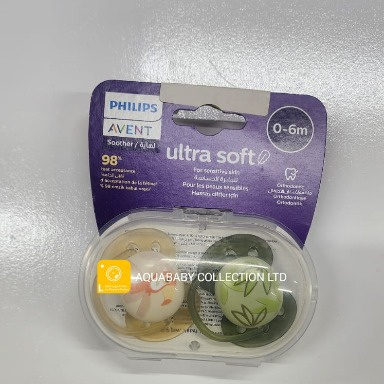 Philips Avent Ultra Soft Pacifiers 0–6 Months | SCF091/07, Twin Pack