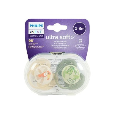 Philips Avent Ultra Soft Pacifiers 0–6 Months | SCF091/07, Twin Pack