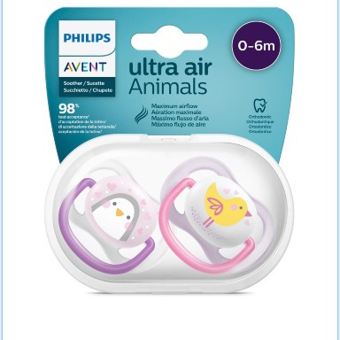 Philips Avent Ultra Air Animals Pacifier Set 0–6 Months | BPA-Free