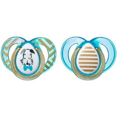Tommee Tippee Moda Soothers 6–18 Months 2-Pack | Orthodontic Silicone