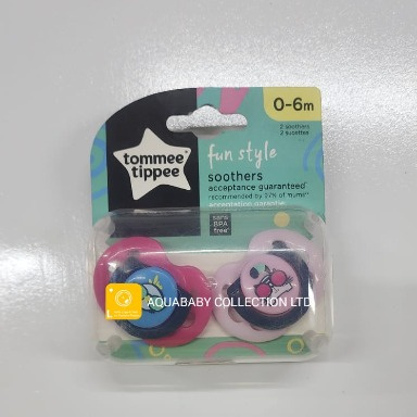 Tommee Tippee Fun Style Soothers 0–6 Months 2-Pack | BPA-Free Pacifiers