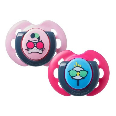 Tommee Tippee Fun Style Soothers 0–6 Months 2-Pack | BPA-Free Pacifiers