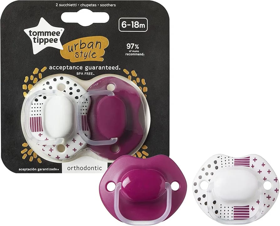 Tommee Tippee Urban Style Soothers 6–18 Months 2-Pack | BPA-Free