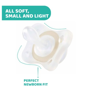 Chicco PhysioForma Mini Soft Pacifier 2–6 Months | Glow-in-the-Dark