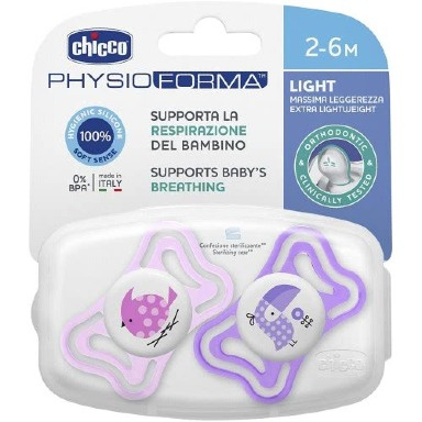 Chicco PhysioForma Light Pacifier 2–6 Months | Soft Silicone, BPA-Free