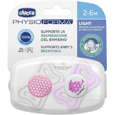 Chicco PhysioForma Light Pacifier 2–6 Months | Soft Silicone, BPA-Free