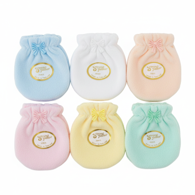 Strong Junior Baby Mittens – Soft Cotton Anti-Scratch Gloves (4 Colors)
