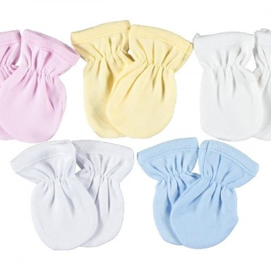 Baby Anti-Scratch Mittens (2 Pairs) – Soft Cotton Newborn Gloves (0–6 Months)