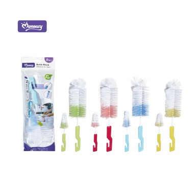 Momeasy 2-in-1 Baby Bottle & Nipple Brush Set | BPA-Free Cleaning