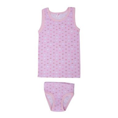 Papillon Girls’ Lycra Printed Strap Set – Baby Blue Polka Dot (Pink & Blue Available)