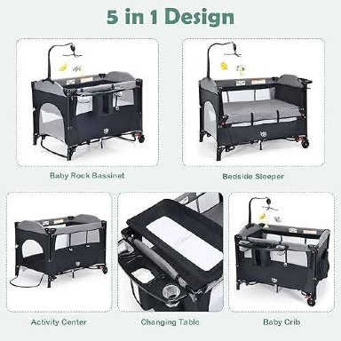 Mamakids cosleeper Playpen with basinet