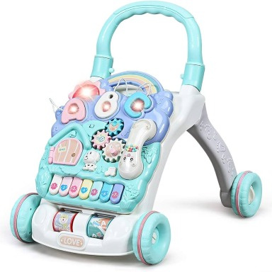 Multifunctional Baby Activity Walker & Sit-to-Stand Learning Toy with Music Panel