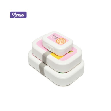 Momeasy Kids Lunch Box Set | 3 Stackable BPA-Free Food Containers