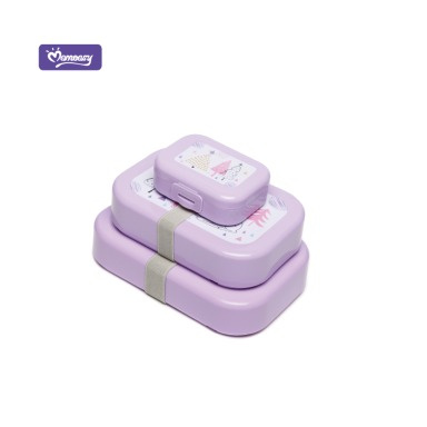 Momeasy Kids Lunch Box Set | 3 Stackable BPA-Free Food Containers