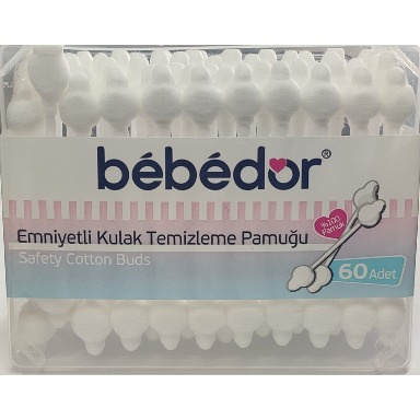 Bebedor Safety Cotton Buds for Babies – 60pcs 100% Cotton Ear Cleaning Sticks
