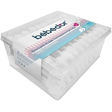 Bebedor Safety Cotton Buds for Babies – 60pcs 100% Cotton Ear Cleaning Sticks