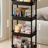 4-Tier Rolling Storage Rack with Wheels & Hooks – Multi-Purpose Kitchen, Bathroom & Laundry Organizer