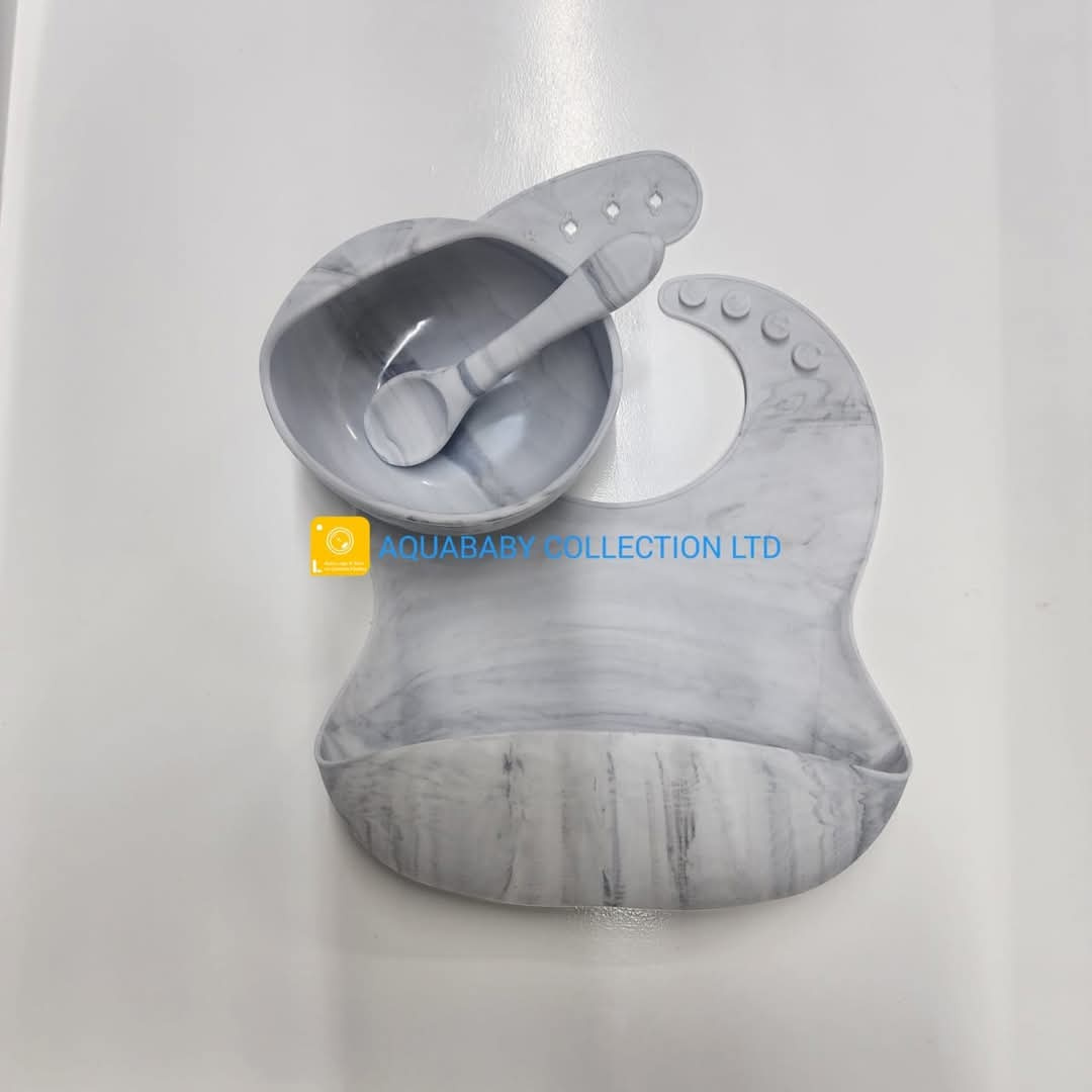 Silicone Baby Feeding Set | Bib, Suction Bowl & Spoon (BPA-Free)