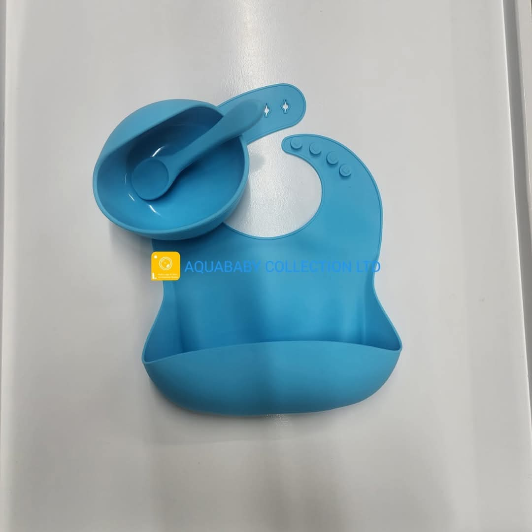 Silicone Baby Feeding Set | Bib, Suction Bowl & Spoon (BPA-Free)