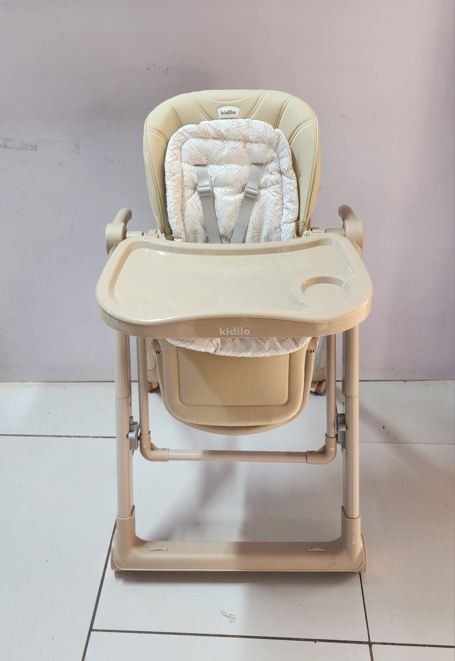 Kidilo Manual Swing Feeding Chair – Beige | Adjustable Baby High Chair | Aquababy Collection Kenya