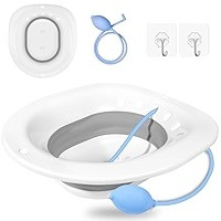 Foldable Sitz Bath Tub for Hemorrhoids & Postpartum Care – Manual Flusher & Anti-Overflow
