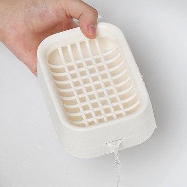 Double-Layer Draining Soap Dish – Keeps Soap Dry & Counter Clean