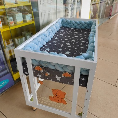 4-Strand Braided Crib Bumper for Boys | Soft Nursery Bed Protector