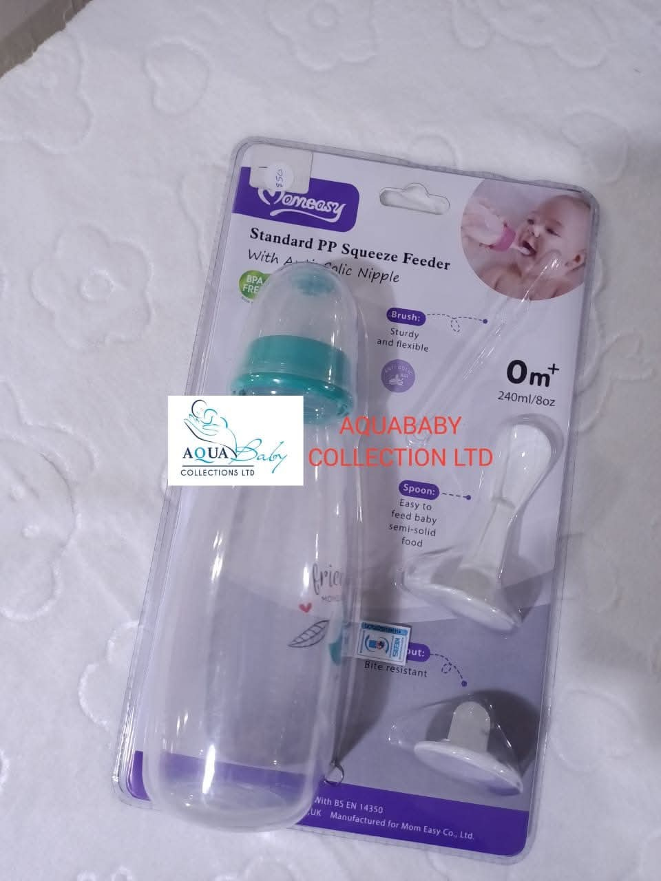 Momeasy 3-in-1 Squeeze Feeder 240ml | Baby Bottle & Spoon Feeder