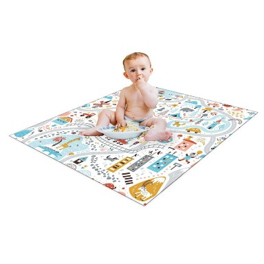 Dining mat Waterproof 120x120 cm Kids Activity & Play Mat – Town Road Map Design