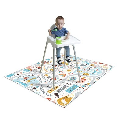 Dining mat Waterproof 120x120 cm Kids Activity & Play Mat – Town Road Map Design