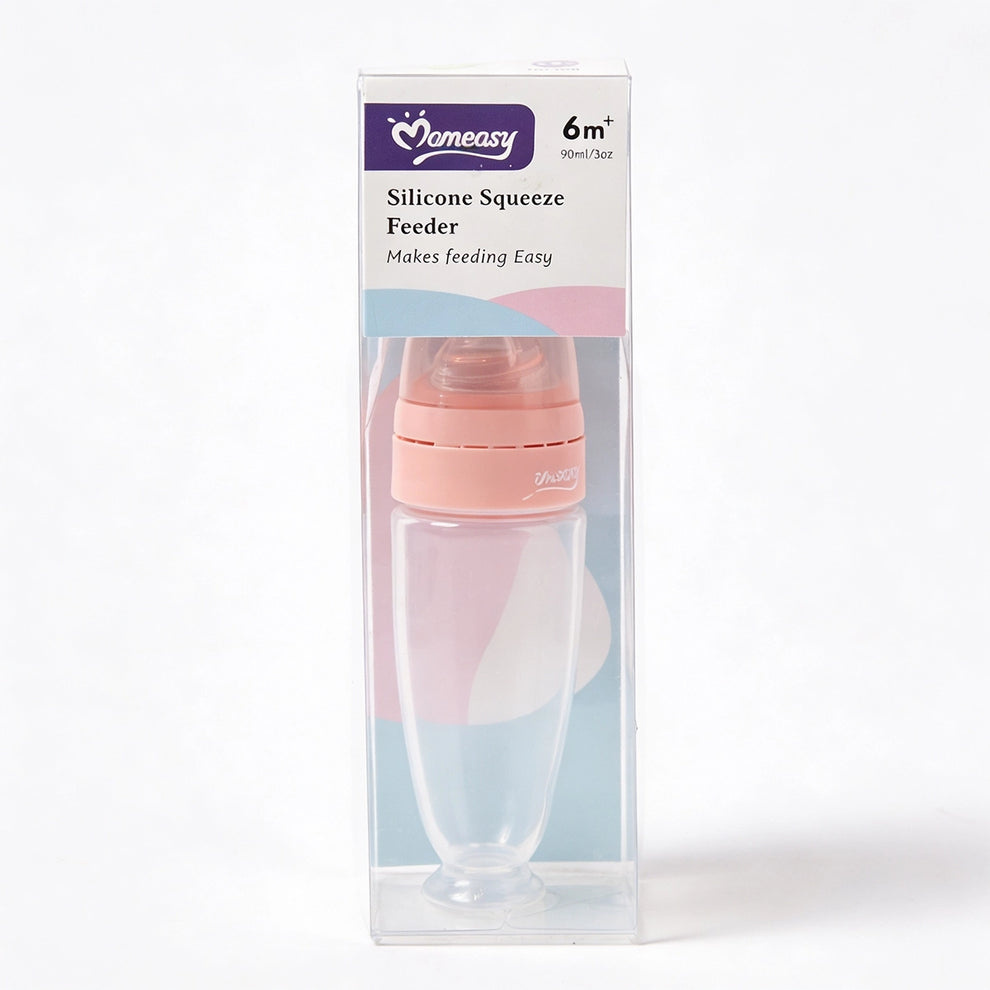Momeasy Silicone Squeeze Feeder with Spoon | Baby Food Feeder 6M+