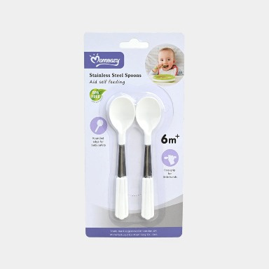 Momeasy Stainless Steel Spoons for Infants & Toddlers – Safe & Ergonomic (Model 45340)