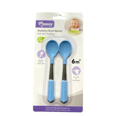 Momeasy Stainless Steel Spoons for Infants & Toddlers – Safe & Ergonomic (Model 45340)