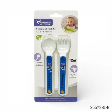 Momeasy Baby Spoon & Fork Set 45347 – BPA-Free, Ergonomic Toddler Self-Feeding Utensils (12m+)