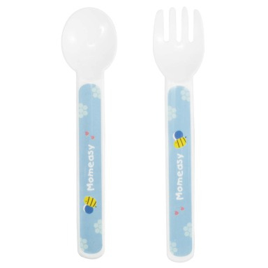 Momeasy Baby Spoon & Fork Set 45347 – BPA-Free, Ergonomic Toddler Self-Feeding Utensils (12m+)