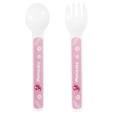 Momeasy Baby Spoon & Fork Set 45347 – BPA-Free, Ergonomic Toddler Self-Feeding Utensils (12m+)