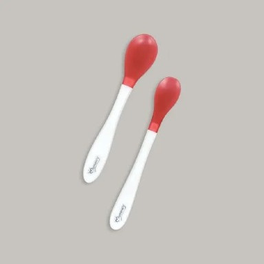 Momeasy Soft Silicone Baby Feeding Spoon Set (2 Pack) – BPA-Free, Heat-Sensitive Infant Training Spoons