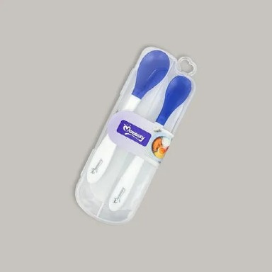 Momeasy Soft Silicone Baby Feeding Spoon Set (2 Pack) – BPA-Free, Heat-Sensitive Infant Training Spoons